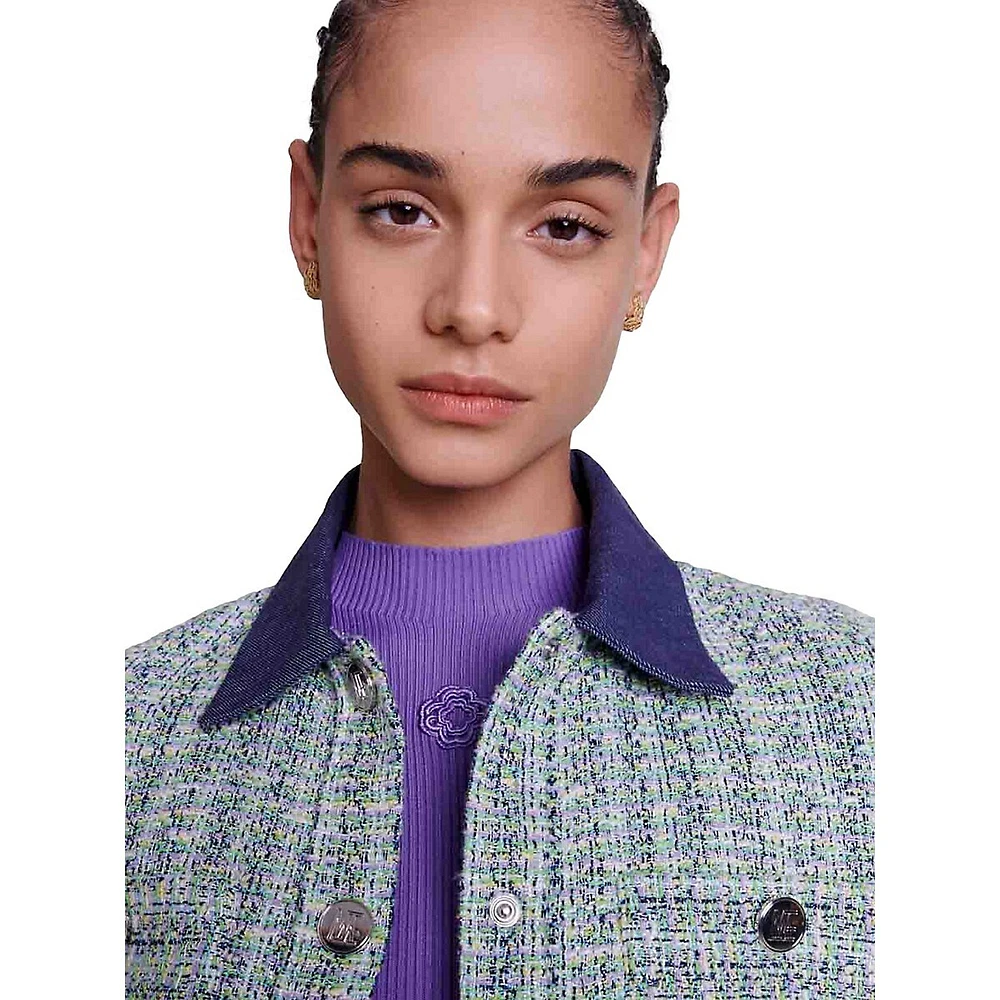 Voelia Cropped Tweed Jacket