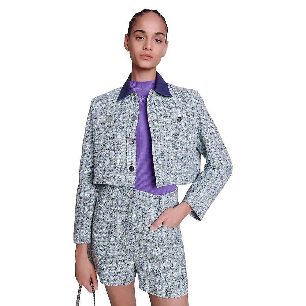 Voelia Cropped Tweed Jacket