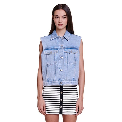 Bioza Sleeveless Cutoff Denim Jacket