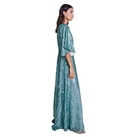 Rilousa Sequined Waves Maxi Gown