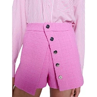 Ilabar Logo-Button Tweed Skort