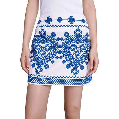 Jhodes Embroidered Mini Skirt