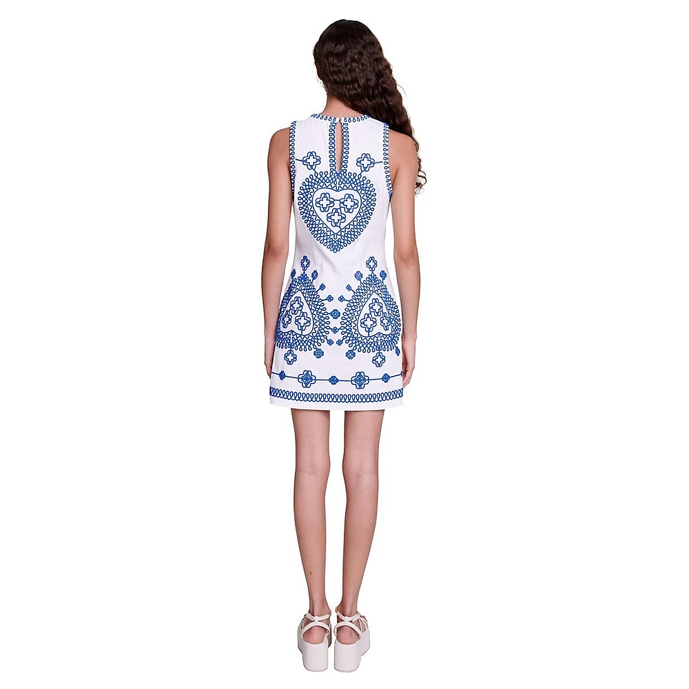 Rhodes Sleeveless Embroidered Mini Dress