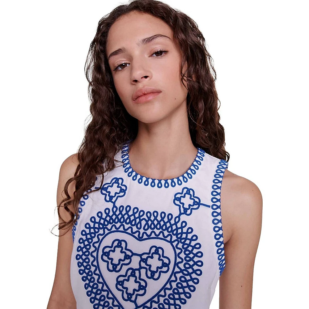 Rhodes Sleeveless Embroidered Mini Dress