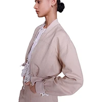 Balimi Linen-Blend Cropped Jacket