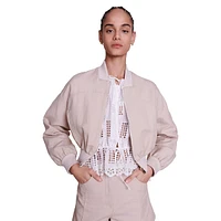 Balimi Linen-Blend Cropped Jacket