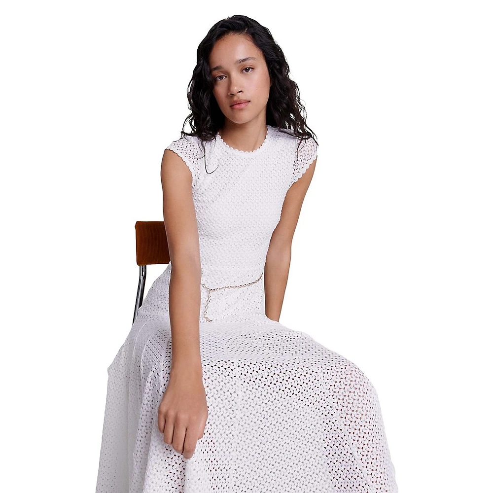 Ricocha Crochet Knit Midi Dress