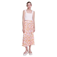 Jispring Floral Midi Skirt