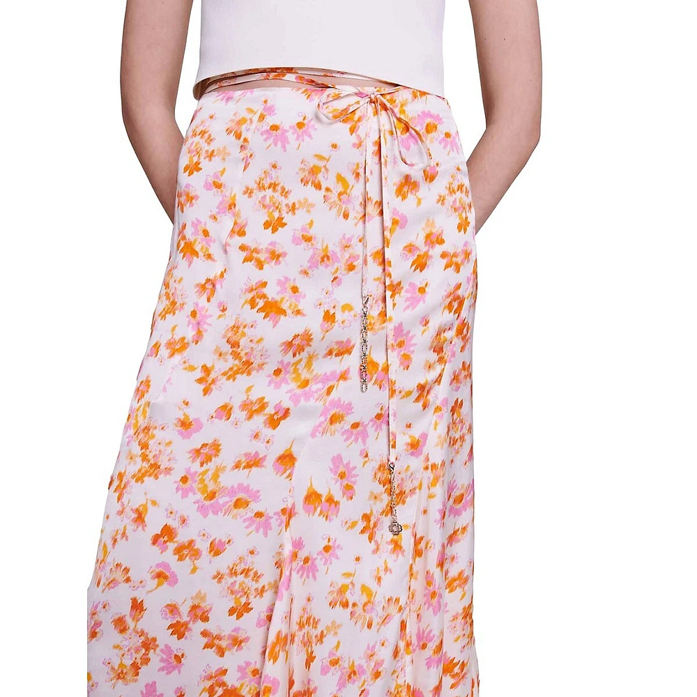 Jispring Floral Midi Skirt