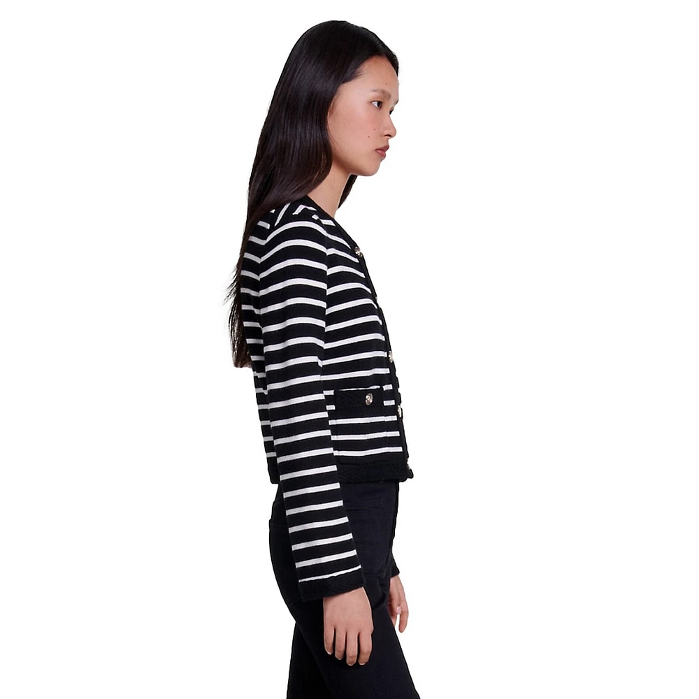 Maracasse Striped Wool-Blend Cardigan