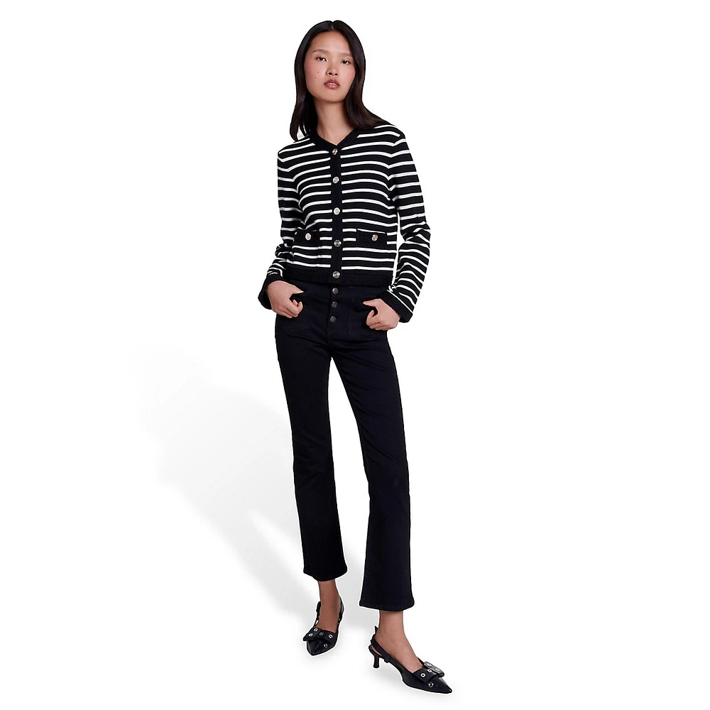 Maracasse Striped Wool-Blend Cardigan