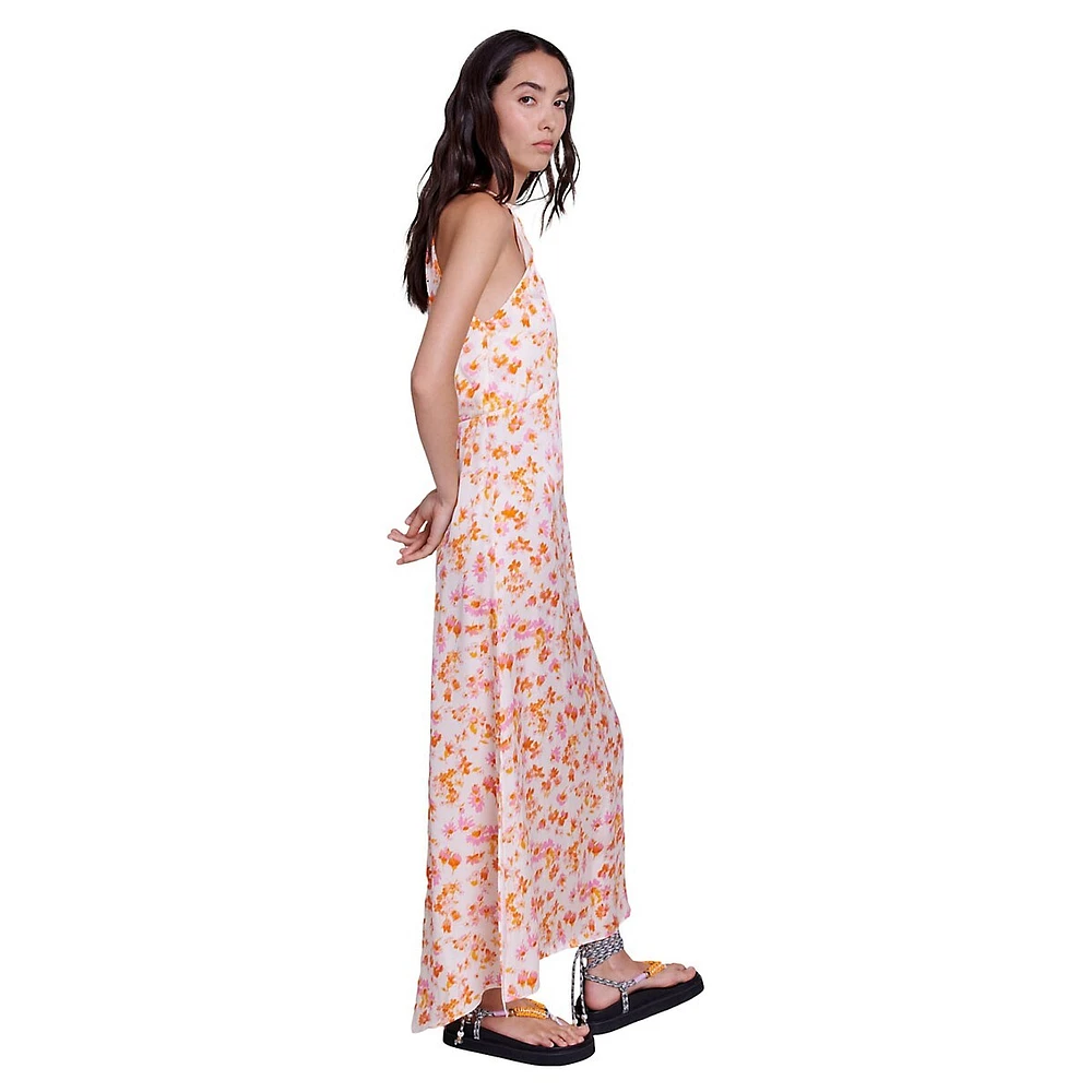 Rispring Floral Halter Maxi Dress