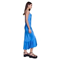 Sleeveless Satin Midi Slipdress