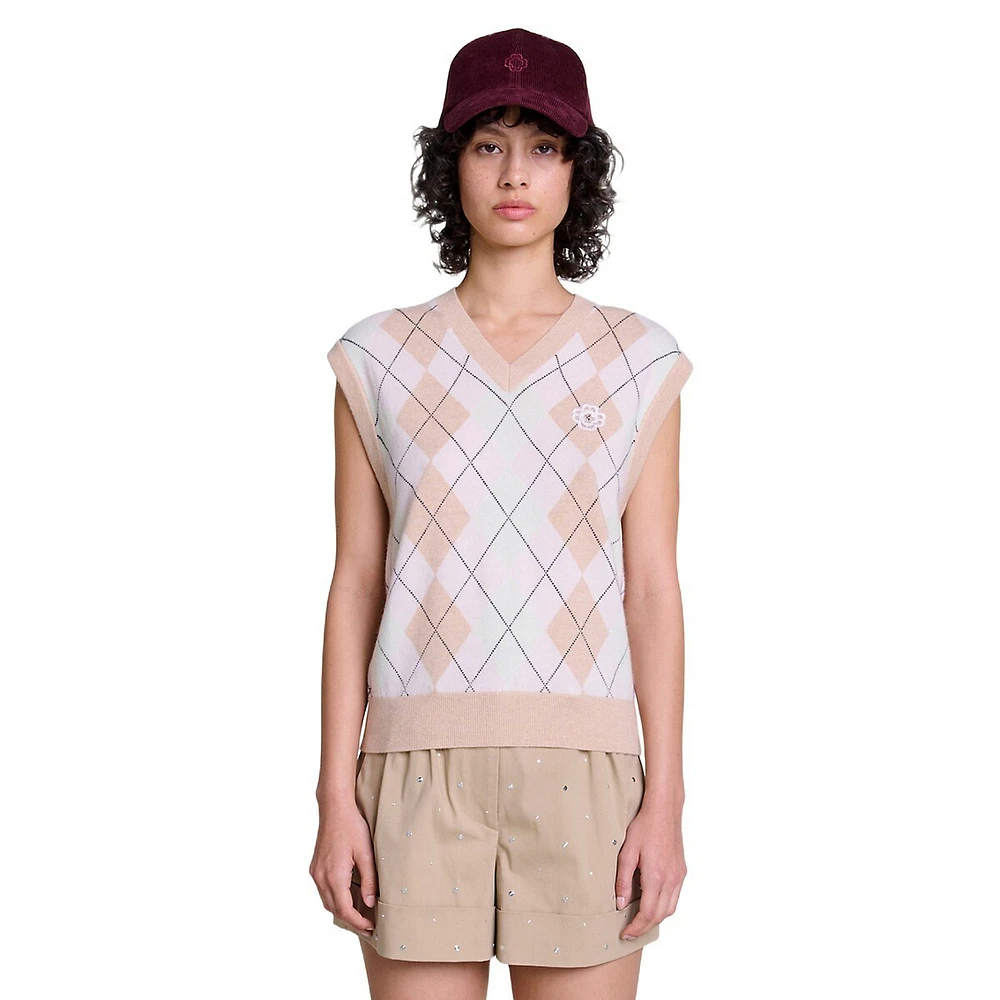 Magru Argyle Wool & Cashmere Vest