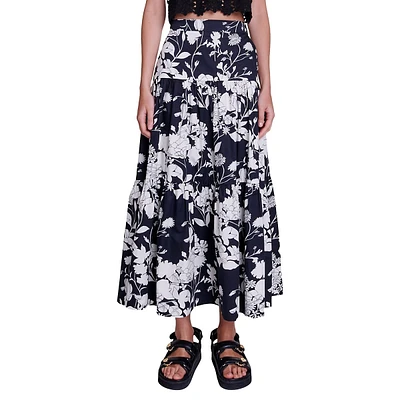 High-Waist Floral Maxi Skirt