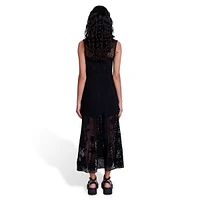 Rita Sleeveless Glitter Crochet Sheath Maxi Dress