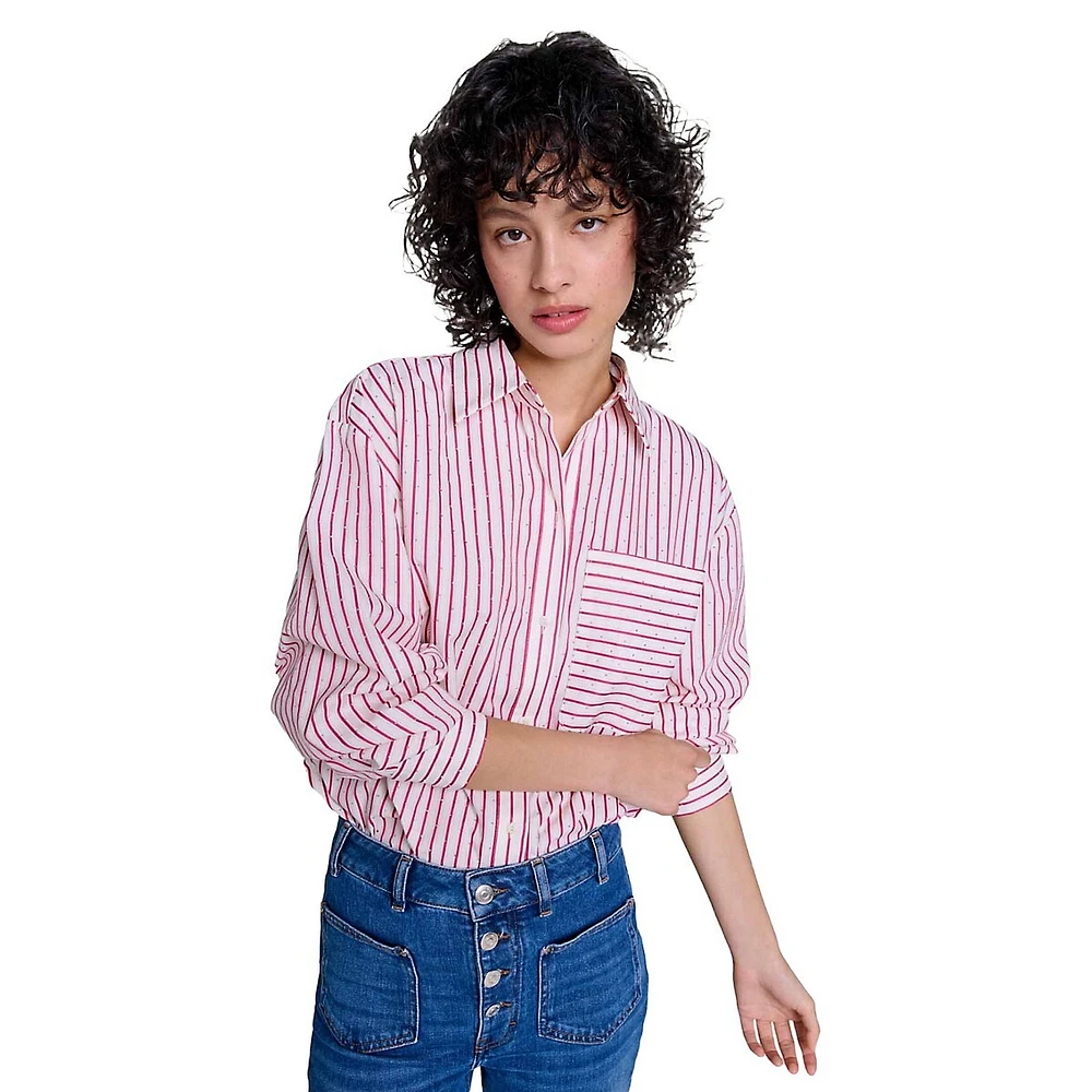 Celiosa Embellished Striped Shirt