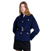 Gifaly Wool Double-Breasted Cropped Jacket