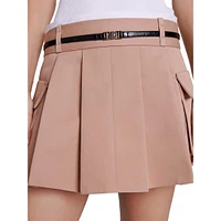 Jipra Pleated Mini Cargo Skirt