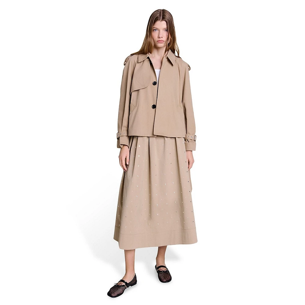 Gustuds Cropped Trench Coat