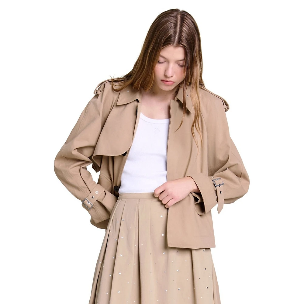 Gustuds Cropped Trench Coat