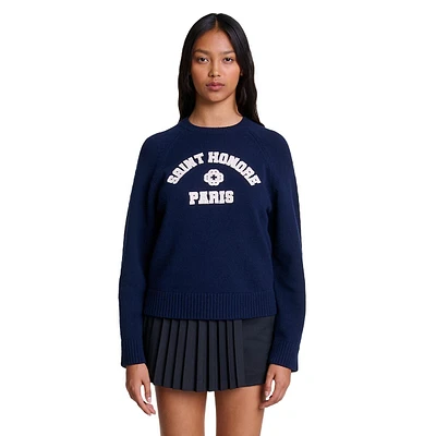 Monore Wool-Blend Varsity Raglan Sweater