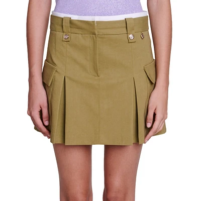 Jinima Pleated Utility Mini Skirt
