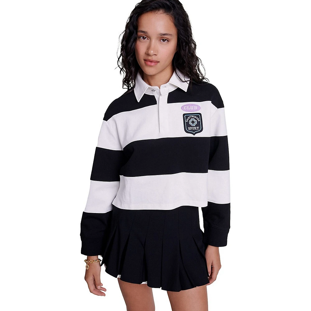 Jolympy Dual-Material Pleated Mini Skort