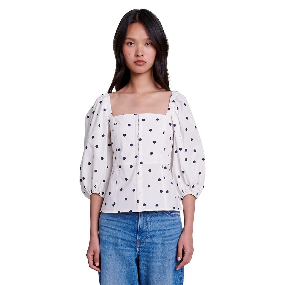 Lanina Dotted Poplin Corset Top