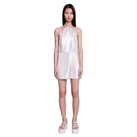 Rilexei Metallic Halterneck Mini Dress