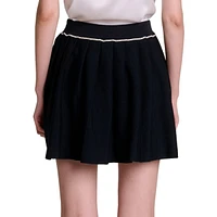 Jagot Ruffled A-Line Logo Knit Mini Skirt