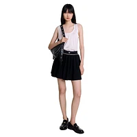 Jagot Ruffled A-Line Logo Knit Mini Skirt