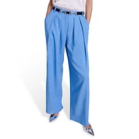 Pivalda Pleated Textured Wide-Leg Pants