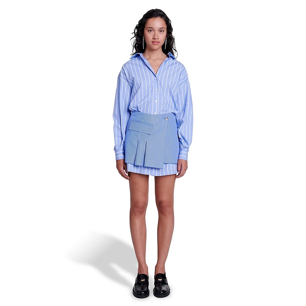 Rajano 2-In-1 Striped Mini Shirtdress