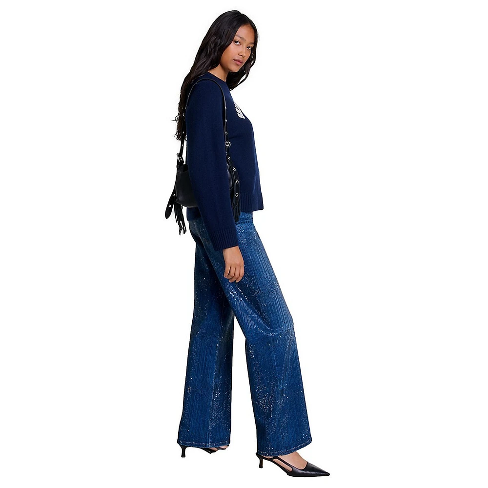 Pantinblustrass Embellished Wide-Leg Jeans