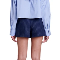 Iuplado Pinstriped Wool-Blend Skort