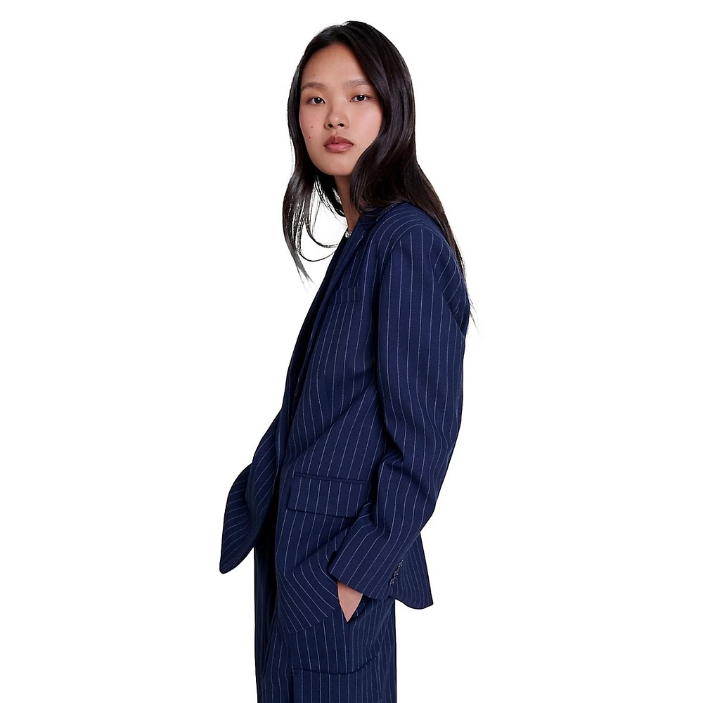 Vivaldo Pinstriped Wool-Blend Blazer