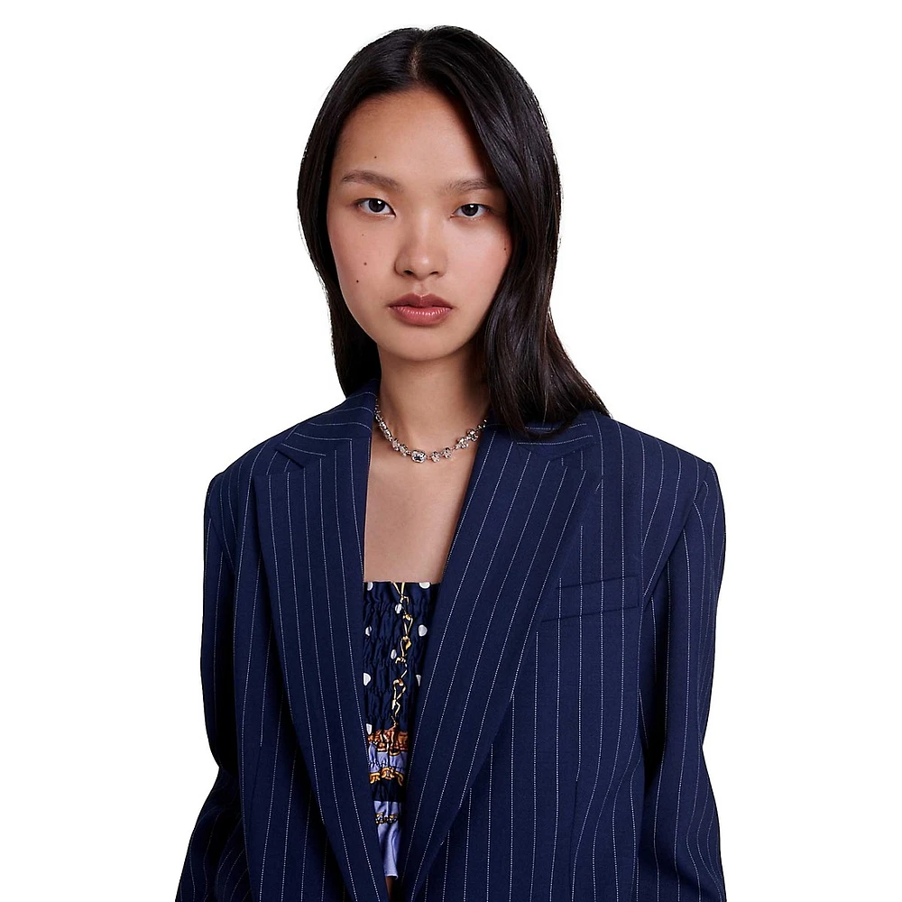 Vivaldo Pinstriped Wool-Blend Blazer