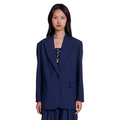 Vivaldo Pinstriped Wool-Blend Blazer