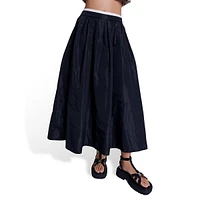 Juraly Double-Waistband Full Maxi Skirt