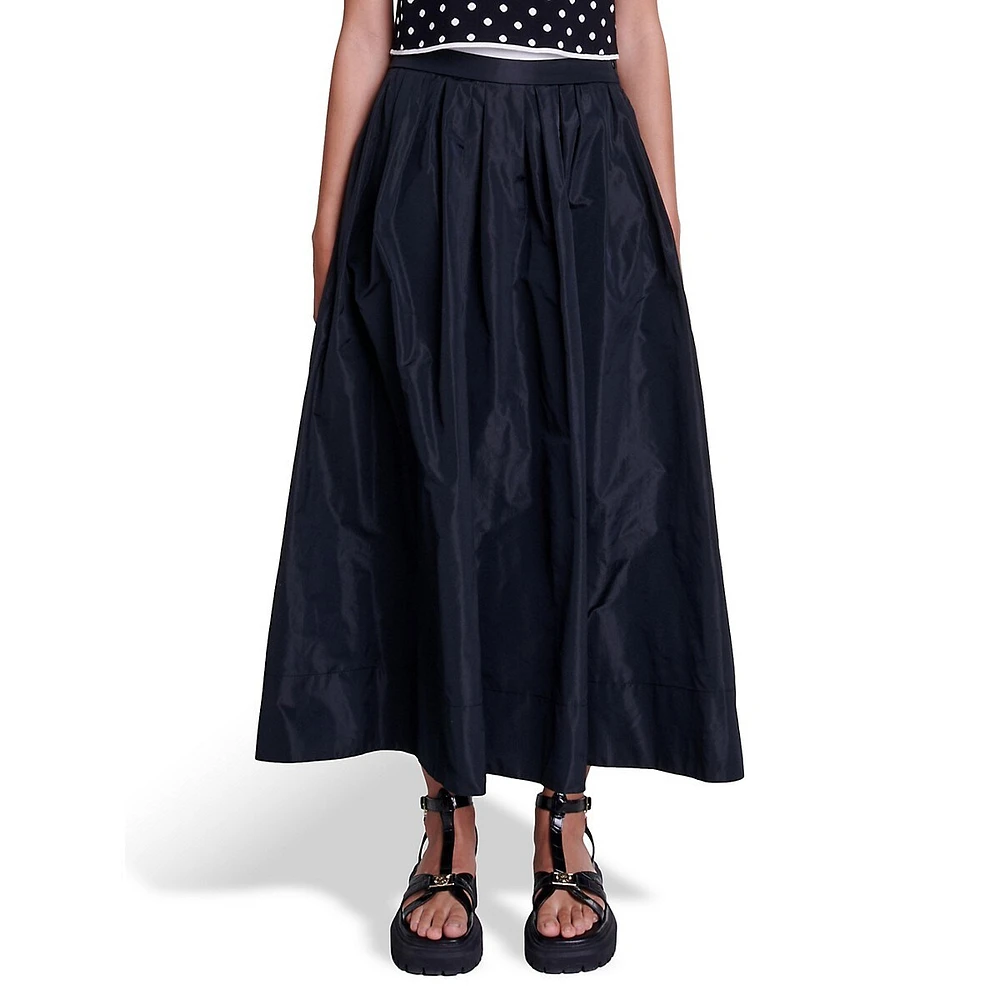 Juraly Double-Waistband Full Maxi Skirt