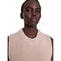 Manchy Chunky Ribbed Wool Sleeveless Sweater