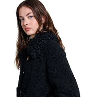 Gipette Dual-Texture Faux Fur Short Coat