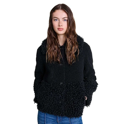 Gipette Dual-Texture Faux Fur Short Coat