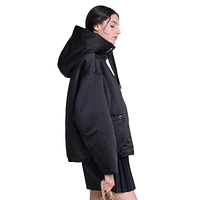 Gaufre Hooded Satin Parka