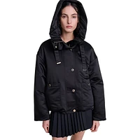 Gaufre Hooded Satin Parka