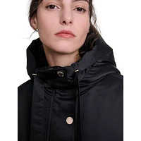 Gaufre Hooded Satin Parka