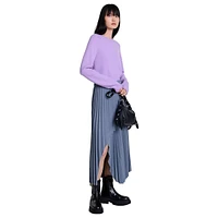 Julioly Asymmetrical Pleated Midi Skirt