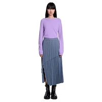 Julioly Asymmetrical Pleated Midi Skirt