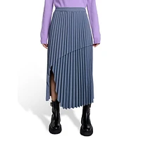 Julioly Asymmetrical Pleated Midi Skirt